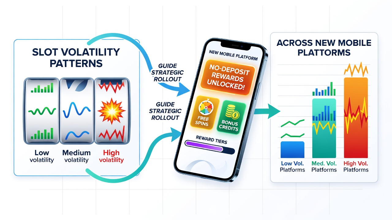 Mobile platform dashboard displaying volatility metrics and no-deposit reward allocation charts
